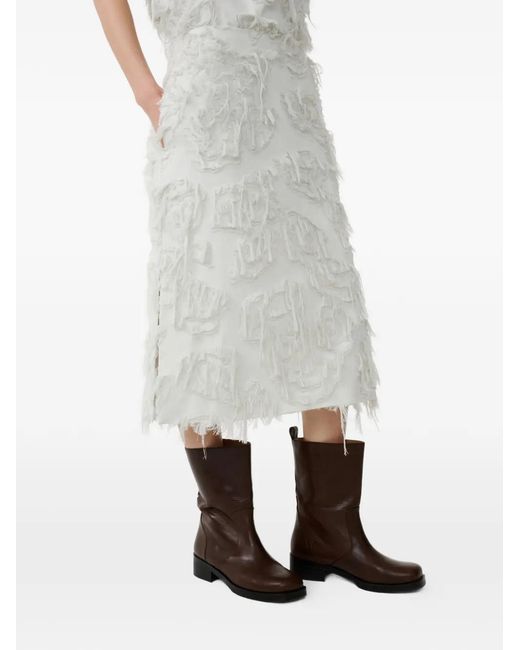 Studio Nicholson White Roeper Midi Skirt