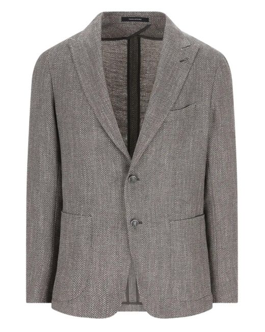 Tagliatore Gray Herringbone-Pattern Blazer for men