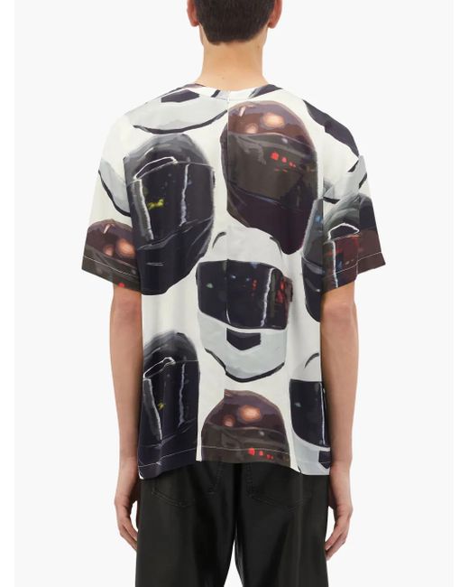 MSGM Gray Graphic-Print T-Shirt for men