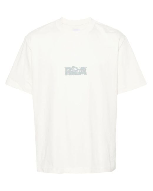 メンズ Roa ロゴ Tシャツ White