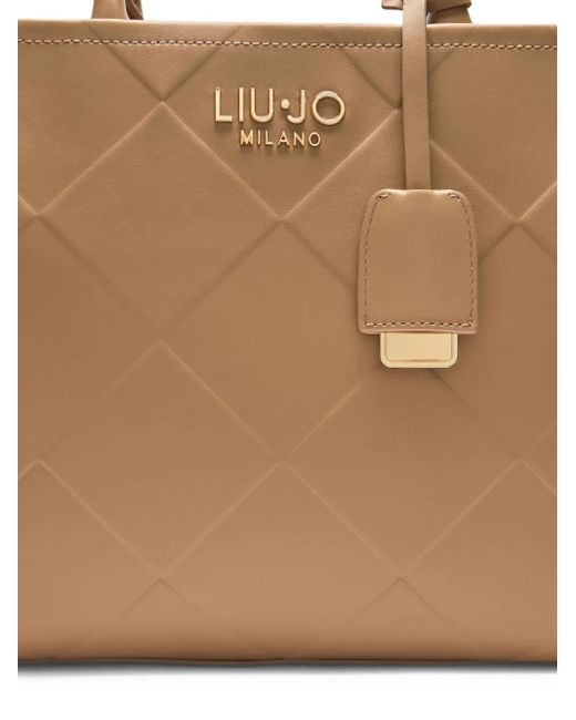 Bolso shopper con motivo de diamante Liu Jo de color Brown