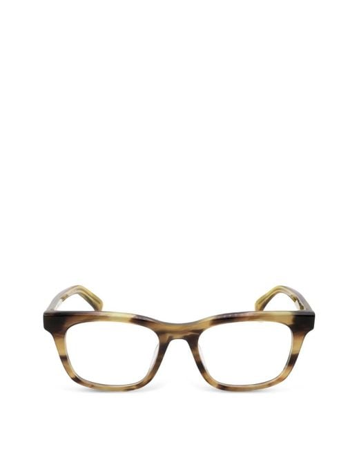 Rag & Bone Green Horn-Effect Rectangle-Frame Glasses for men