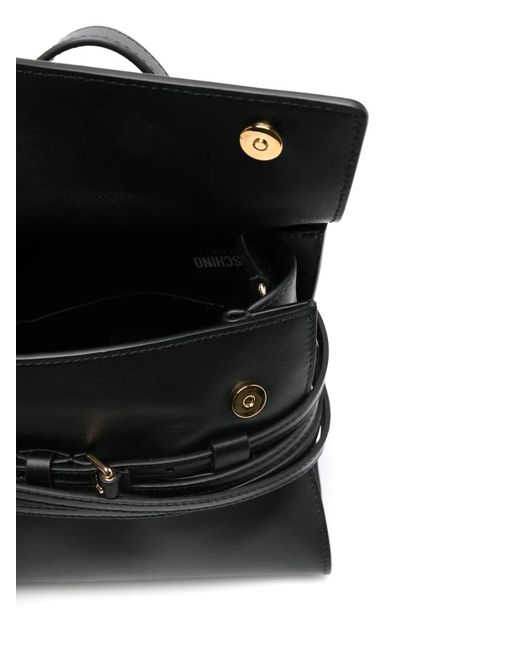 Moschino Black Small Tie Me Top Bag