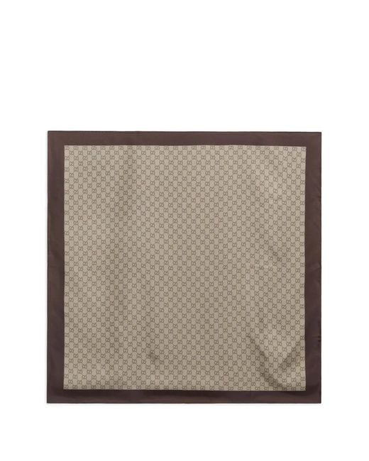 Gucci Brown Gg-Print Scarf