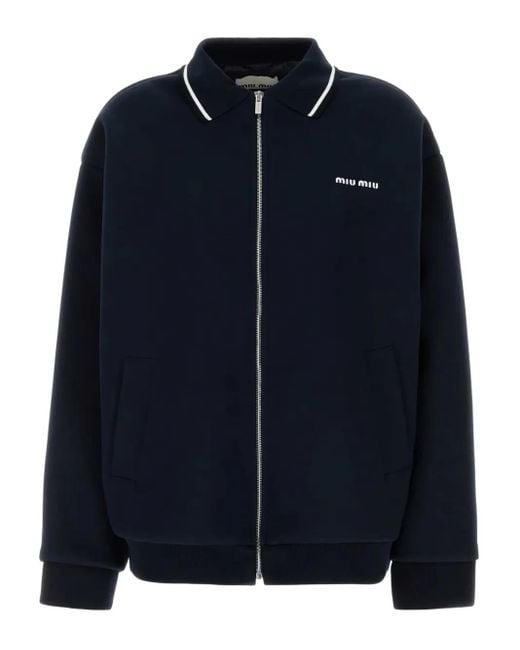 Chaqueta con cuello de polo Miu Miu de color Blue