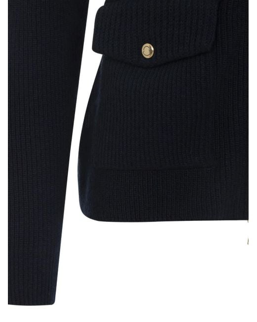 Moncler Geribbeld Jack Met Rits in het Black