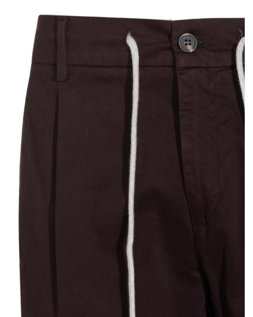 Eleventy Red Drawstring Pleated Trousers for men
