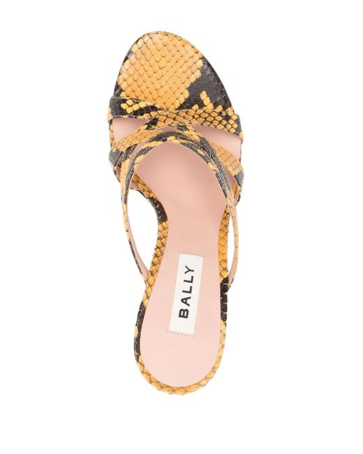 Bally Metallic Carolyn Leather Mules