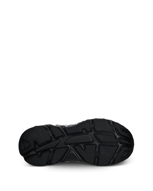 EA7 Black Geometric-Sole Mesh Sneakers for men