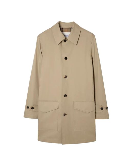 Burberry Natural Mid-Length Tropical Gabardine Meadowbank Car Coat for men