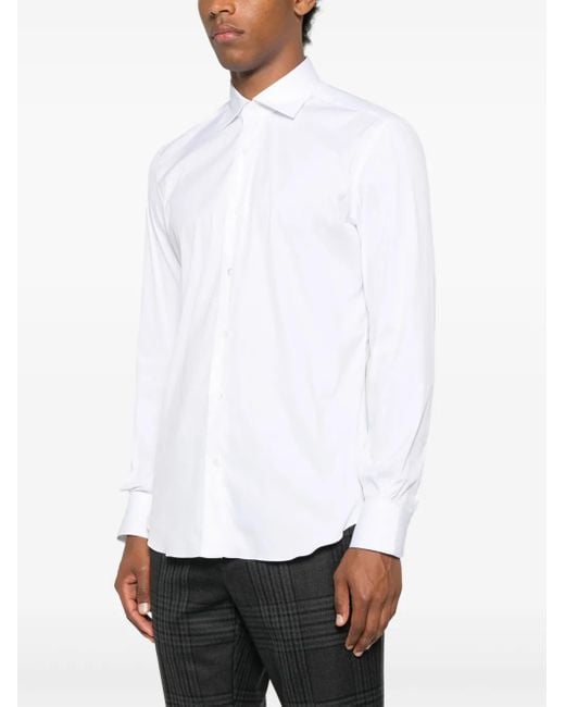 Mazzarelli White Button-Down Shirt for men