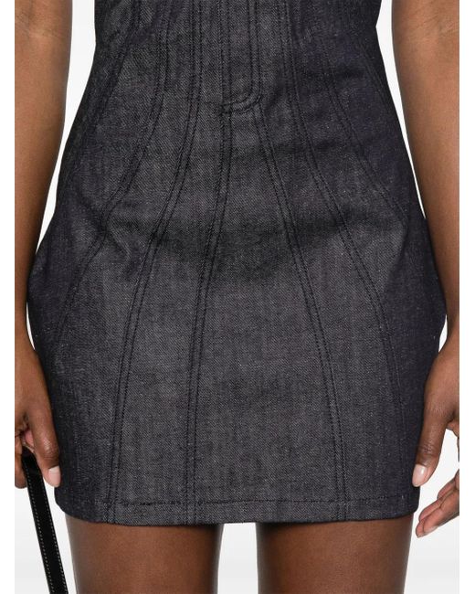 Mugler Blue Strapless Denim Mini Dress