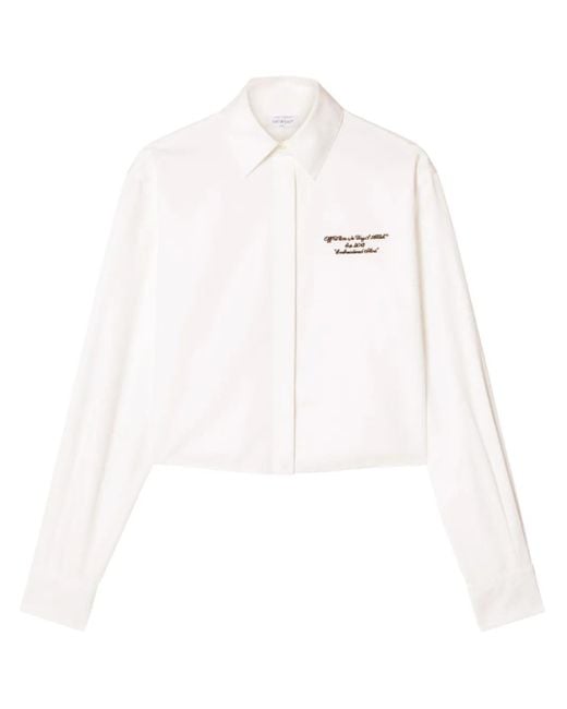 Off-White c/o Virgil Abloh White Short Shirt With Embroidered Logo