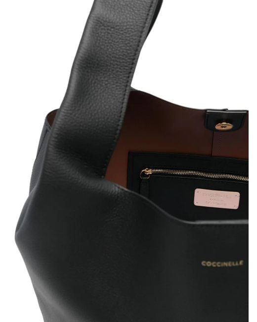 Coccinelle Black Beat Flap-Pocket Shoulder Bag