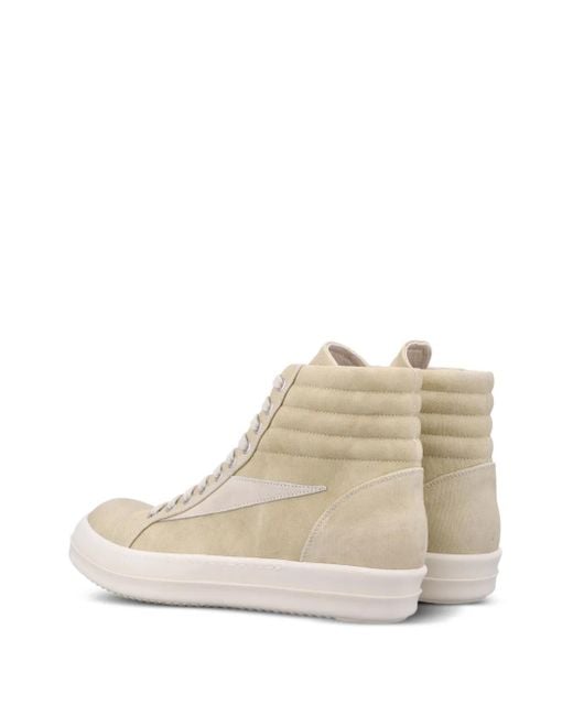 Zapatillas altas con cordones Rick Owens de hombre de color Natural