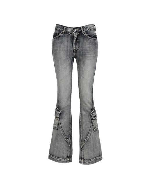 BOHEMSEO Gray Washed Cargo Jeans