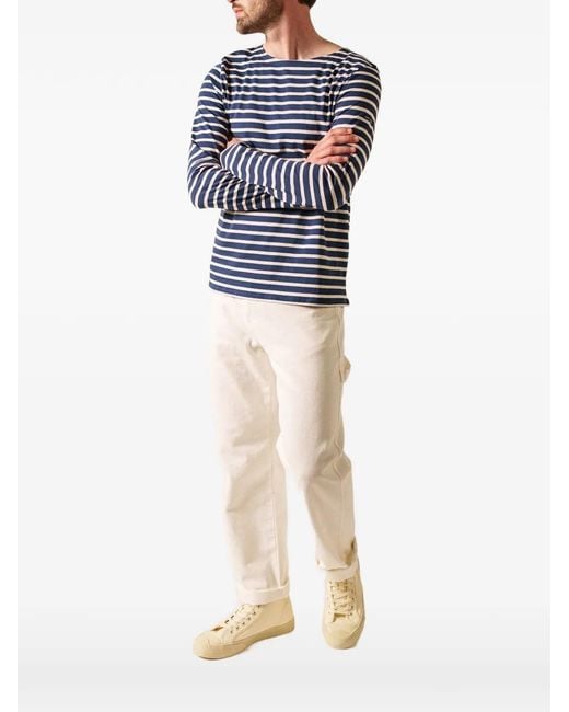 Saint James Blue Minquiers Striped Long-Sleeve T-Shirt