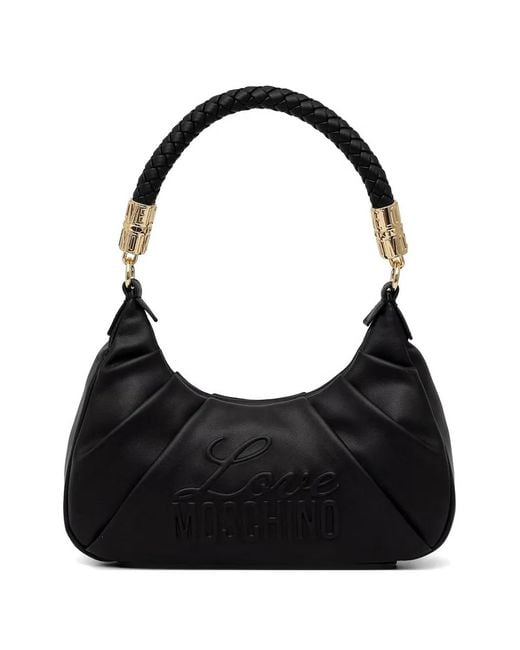 Love Moschino Black Sac Cabas À Anse Tressée Et À Logo