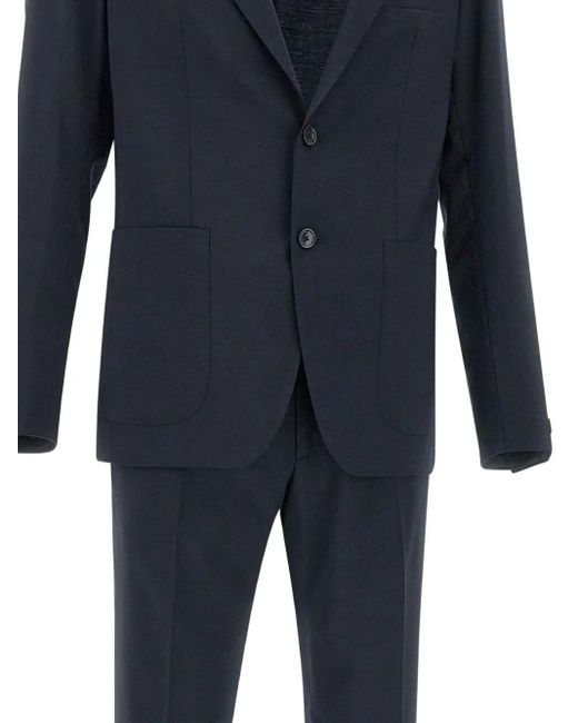 Tagliatore Blue Brooch-Detail Suit for men