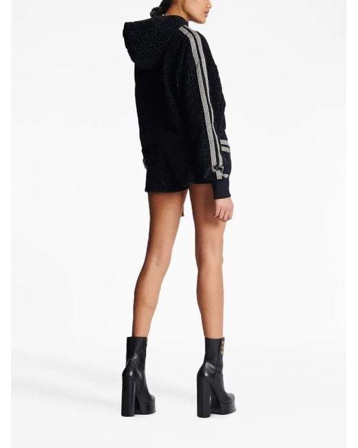 Balmain モノグラム パーカー Black