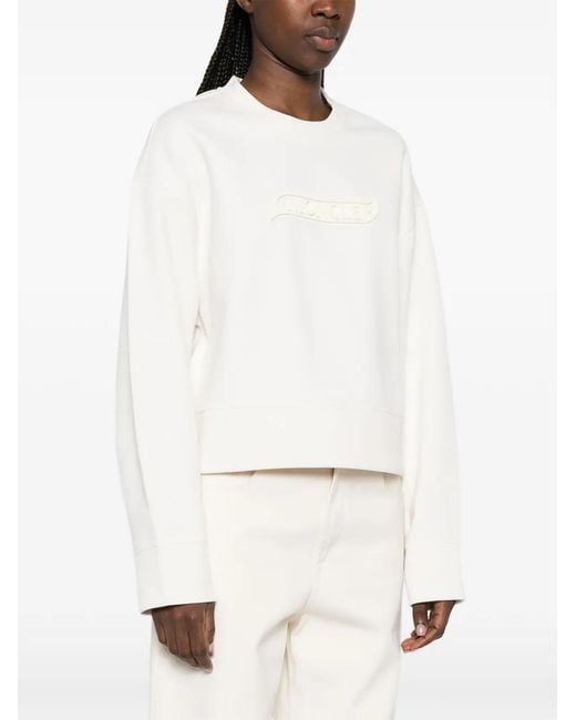 Moncler White Logo-Patch Sweatshirt