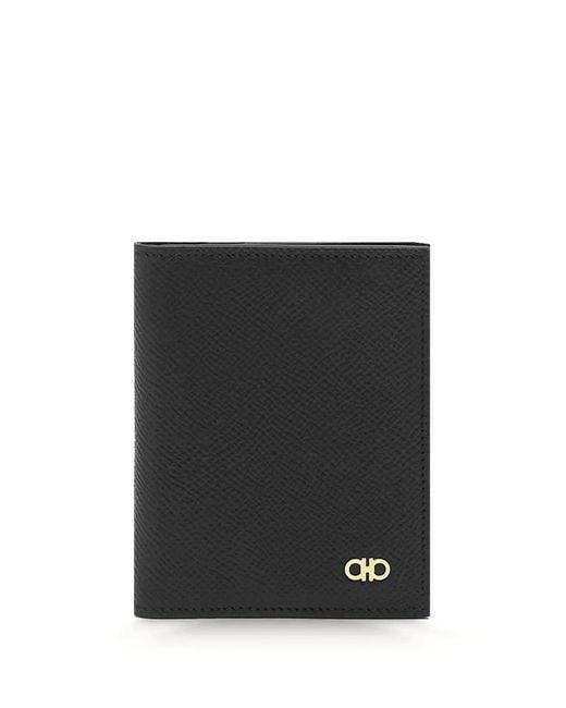 Ferragamo Black Micro Gancio Card Holder for men