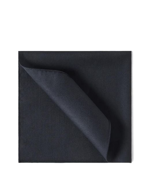 Brunello Cucinelli Black Virgin Wool And Silk Twill Pocket Square for men