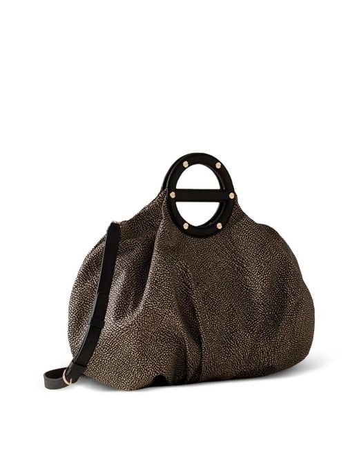 Borbonese Brown Sac Cabas Vis-A-Vis Médium