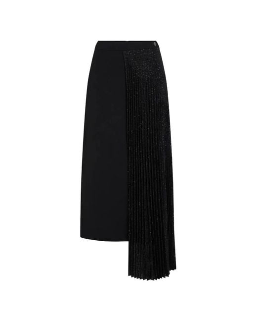 Karl Lagerfeld Black Asymmetric Sequin Skirt
