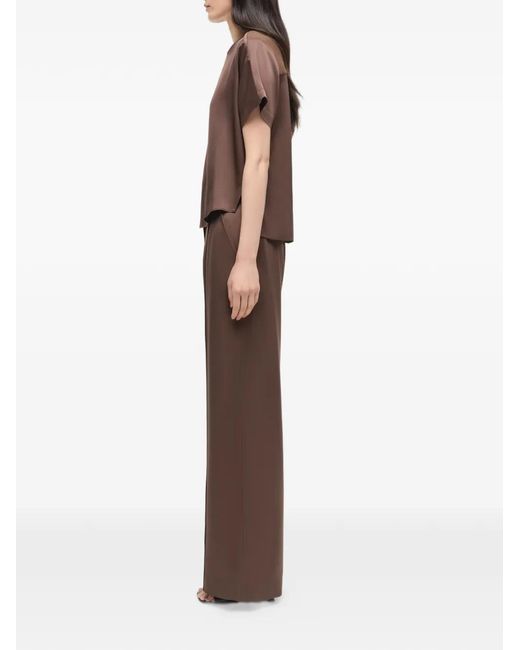 Jonathan Simkhai Brown Addy Round-Neck Blouse