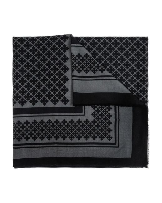 By Malene Birger Black Geometric-Pattern Scarf