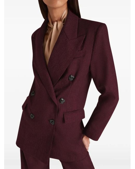 Violante Nessi Purple Sugar Double-Breasted Wool Blazer