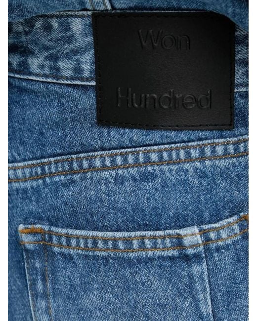 Won Hundred Blue Side-Slit Tied-Cuffs Denim Jeans
