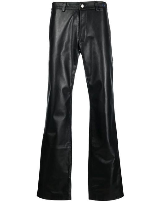 M I S B H V Black X Ufo361 Slight-Flare Leather Trousers for men