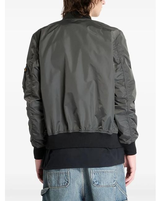 Alpha Industries Gray Zip-Up Bomber Jacket for men