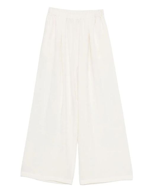 ELEH Plooibroek Met Elastische Taille in het White