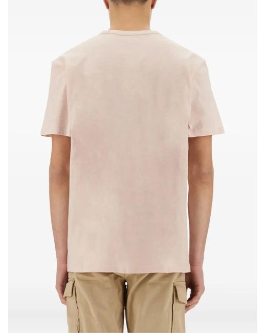 Woolrich Natural Embroidered Logo T-Shirt for men