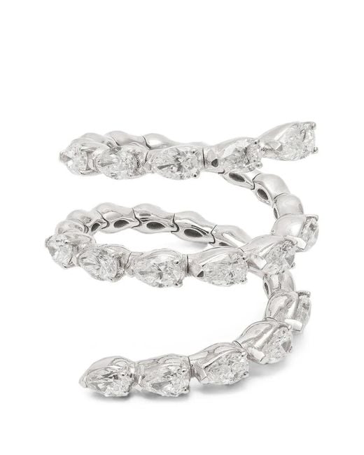 Zydo White Diamond Spiral Ring