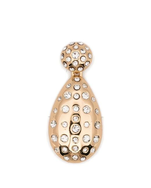 Self-Portrait Metallic Rhinestones-Embellished Drop Earrings