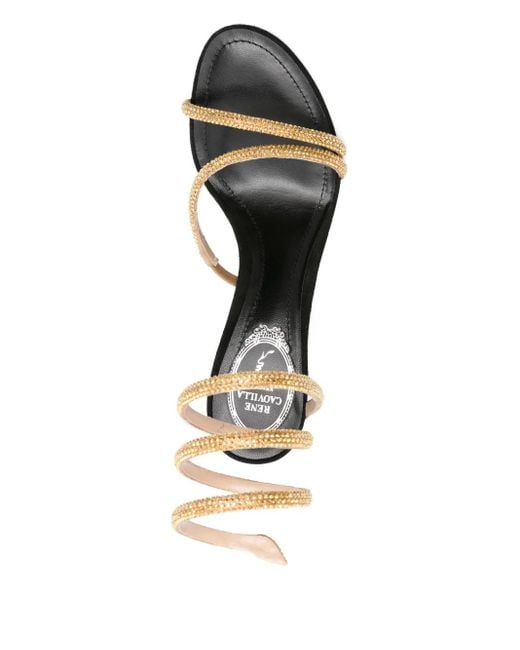 Rene Caovilla Metallic 80Mm Spiral-Embellished Sandals