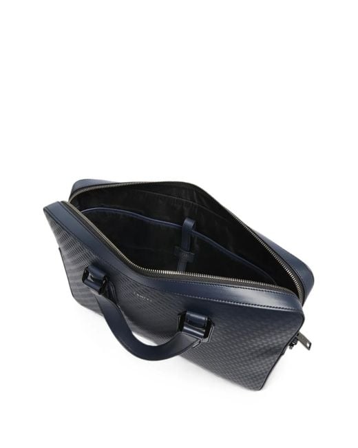 Lancel Blue Charlie Monogram-Embossed Laptop Bag for men