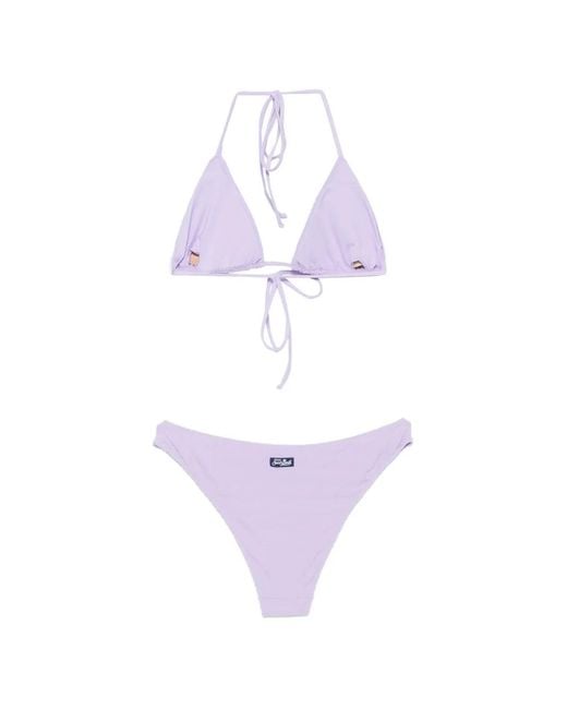Mc2 Saint Barth Purple Leah Houndstooth-Pattern Bikini