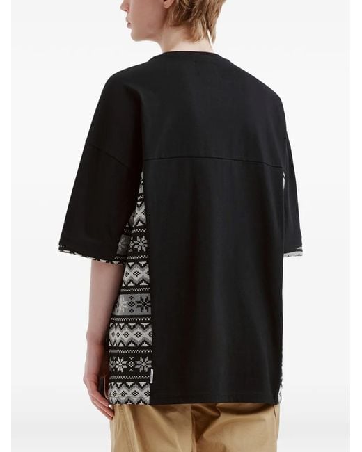 Musium Div. Black Patterned Pocket Cotton T-Shirt for men