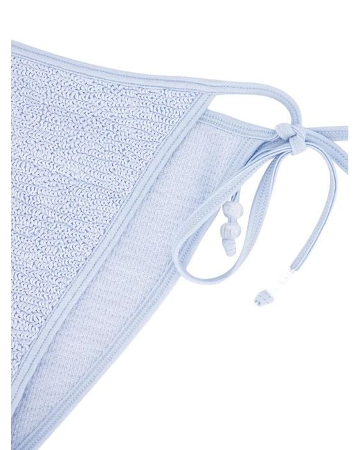 Hunza G White Gina Beaded Crinkle Bikini