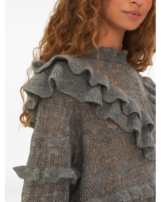 Farm Rio ラッフル セーター Gray