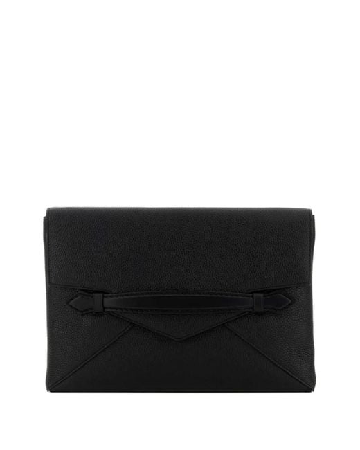 Montblanc Black Pebble-Leather Envelope Clutch Bag for men