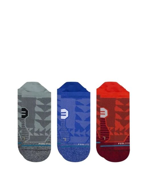 Stance Blue Sloan Running Socks (Pack Of Three) for men