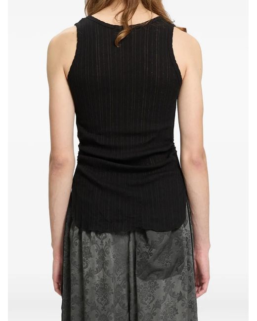 Ann Demeulemeester Black Boris Wrinkled Tank Top for men