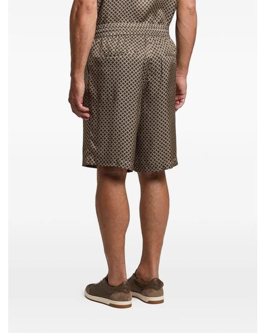 Peserico White Drawstring Patterned Shorts for men