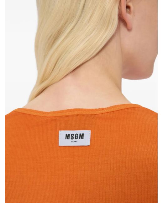 MSGM Orange Short-Sleeve T-Shirt